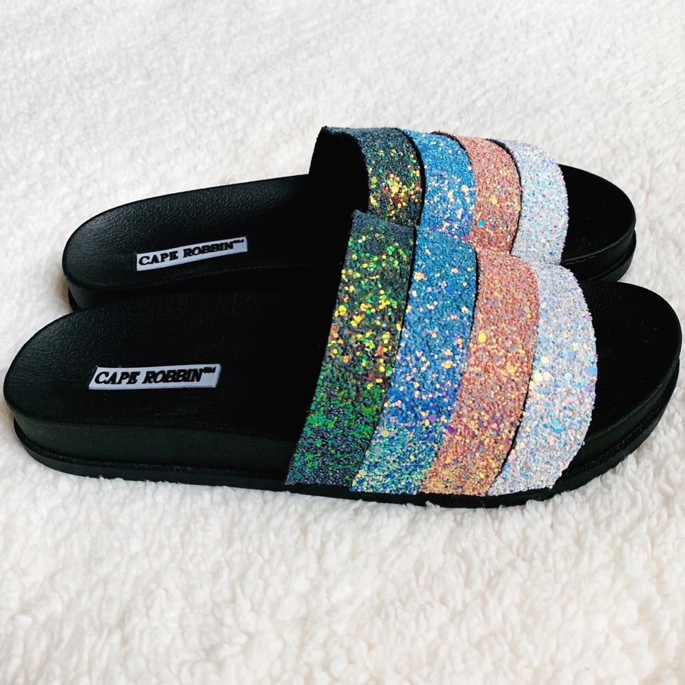 Cape Robbin Glitter Slides